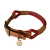 collier pour chien réglable en biothane marron et paracorde rouge rouille
