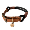 collier pour chien en paracorde noire et biothane marron