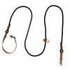 laisse pour chien en paracorde noire et biothane marron made in france