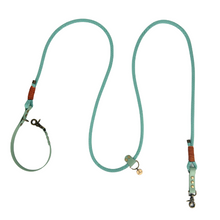  laisse multiposition paracorde biothane vert d'eau